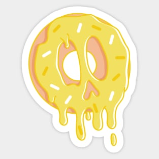 Dripping Donut Skull (Lemon) Sticker